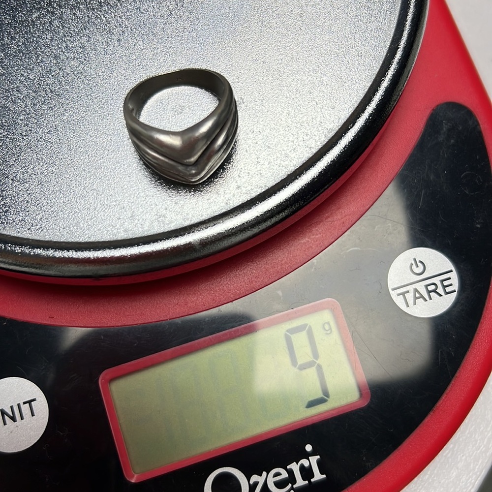 Triple Solid Sterling Silver Ring Chunky Vintage … - image 8